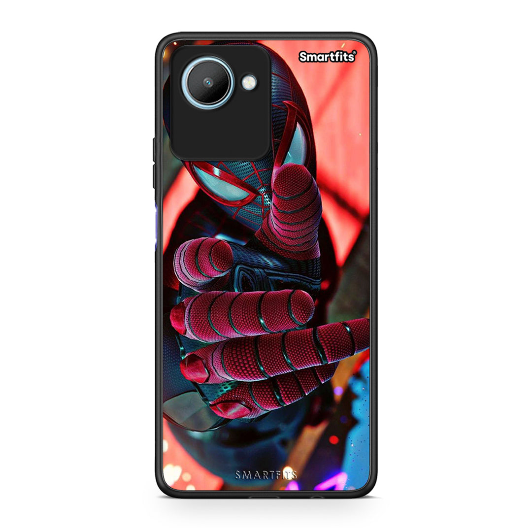 Θήκη Realme C30 Spider Hand από τη Smartfits με σχέδιο στο πίσω μέρος και μαύρο περίβλημα | Realme C30 Spider Hand Case with Colorful Back and Black Bezels