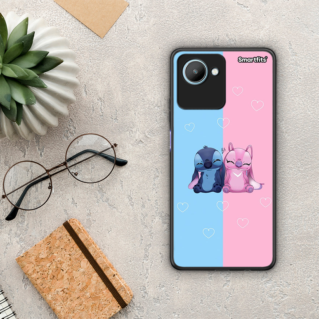 Θήκη Realme C30 Stitch And Angel από τη Smartfits με σχέδιο στο πίσω μέρος και μαύρο περίβλημα | Realme C30 Stitch And Angel Case with Colorful Back and Black Bezels