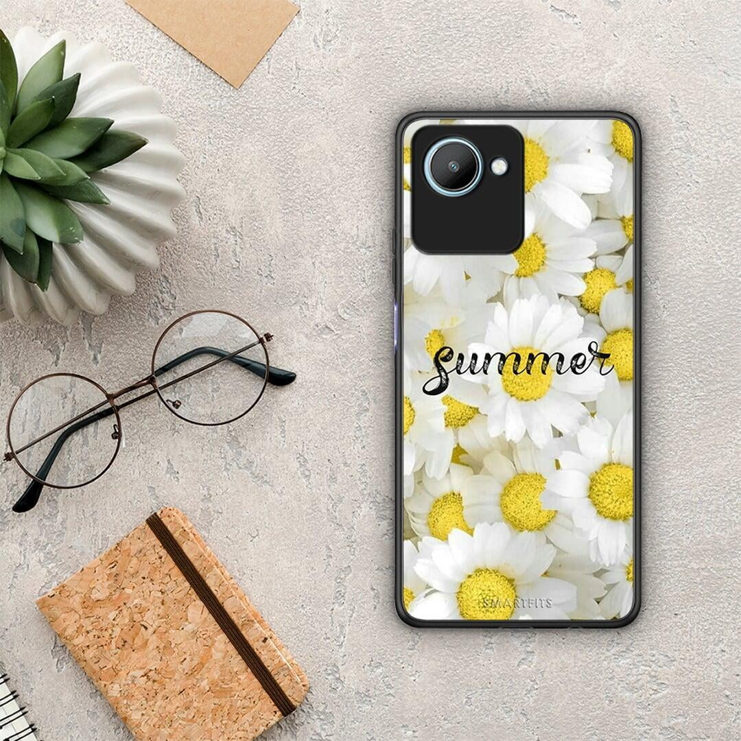 Θήκη Realme C30 Summer Daisies από τη Smartfits με σχέδιο στο πίσω μέρος και μαύρο περίβλημα | Realme C30 Summer Daisies Case with Colorful Back and Black Bezels