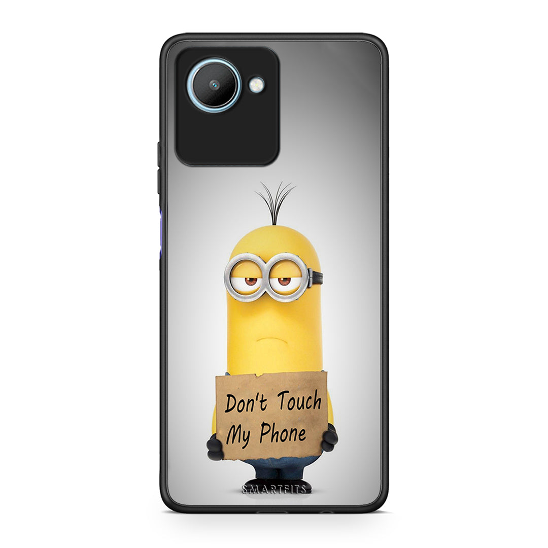 Θήκη Realme C30 Text Minion από τη Smartfits με σχέδιο στο πίσω μέρος και μαύρο περίβλημα | Realme C30 Text Minion Case with Colorful Back and Black Bezels