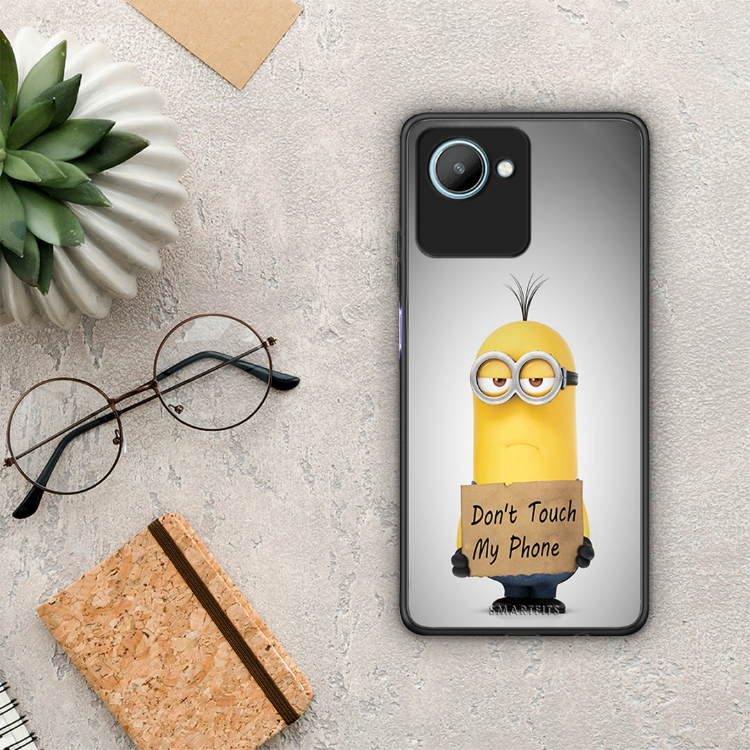 Θήκη Realme C30 Text Minion από τη Smartfits με σχέδιο στο πίσω μέρος και μαύρο περίβλημα | Realme C30 Text Minion Case with Colorful Back and Black Bezels