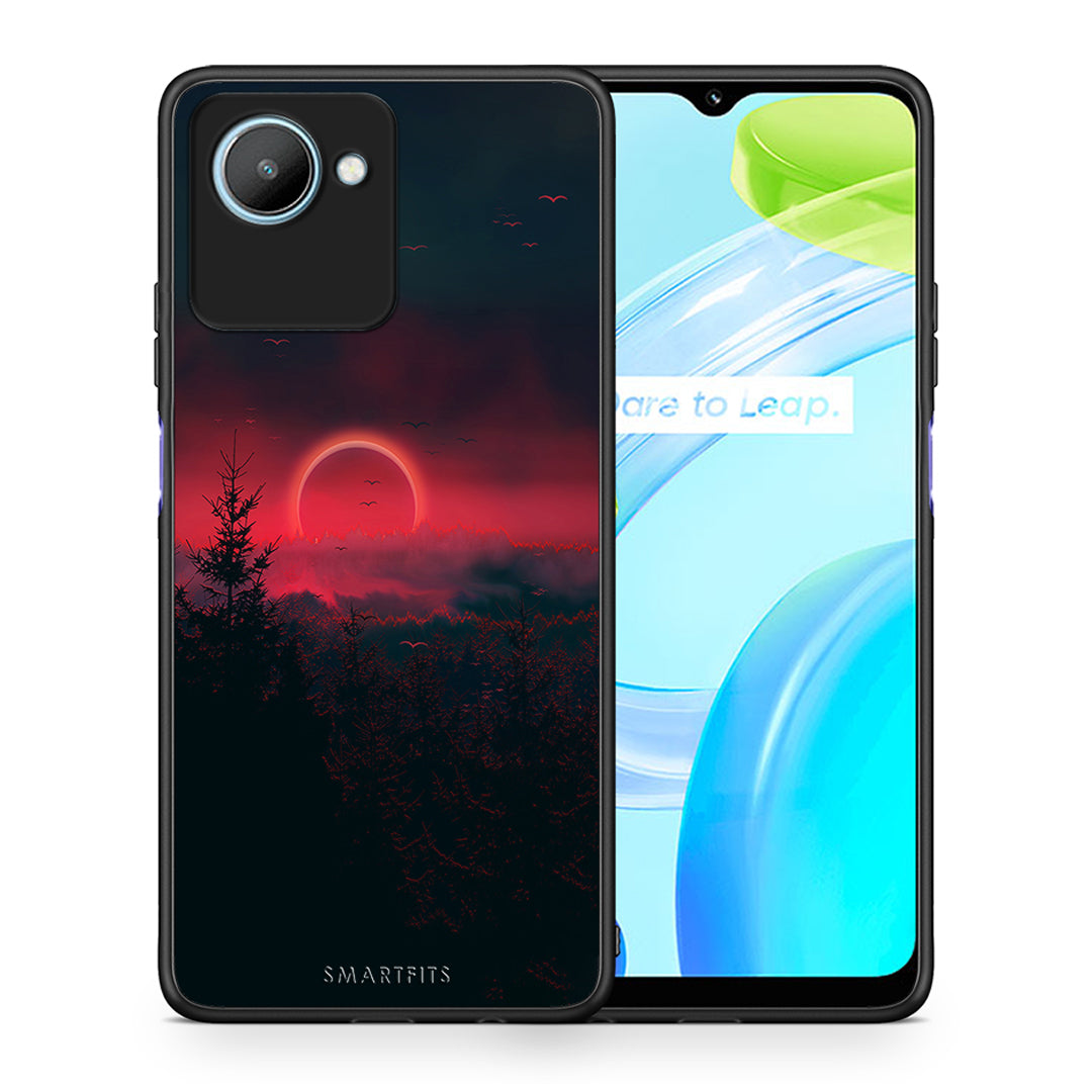 Θήκη Realme C30 Tropic Sunset από τη Smartfits με σχέδιο στο πίσω μέρος και μαύρο περίβλημα | Realme C30 Tropic Sunset Case with Colorful Back and Black Bezels