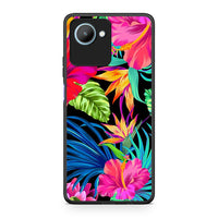 Thumbnail for Θήκη Realme C30 Tropical Flowers από τη Smartfits με σχέδιο στο πίσω μέρος και μαύρο περίβλημα | Realme C30 Tropical Flowers Case with Colorful Back and Black Bezels