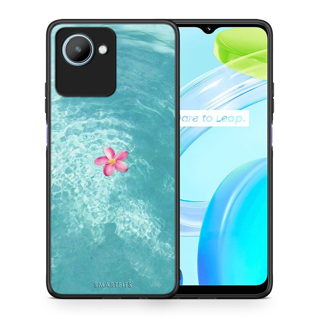 Θήκη Realme C30 Water Flower από τη Smartfits με σχέδιο στο πίσω μέρος και μαύρο περίβλημα | Realme C30 Water Flower Case with Colorful Back and Black Bezels