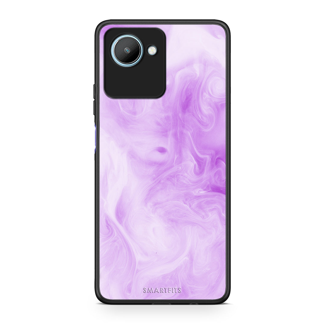 Θήκη Realme C30 Watercolor Lavender από τη Smartfits με σχέδιο στο πίσω μέρος και μαύρο περίβλημα | Realme C30 Watercolor Lavender Case with Colorful Back and Black Bezels