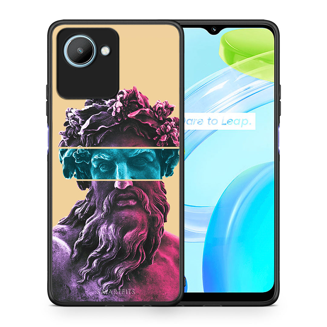 Θήκη Realme C30 Zeus Art από τη Smartfits με σχέδιο στο πίσω μέρος και μαύρο περίβλημα | Realme C30 Zeus Art Case with Colorful Back and Black Bezels