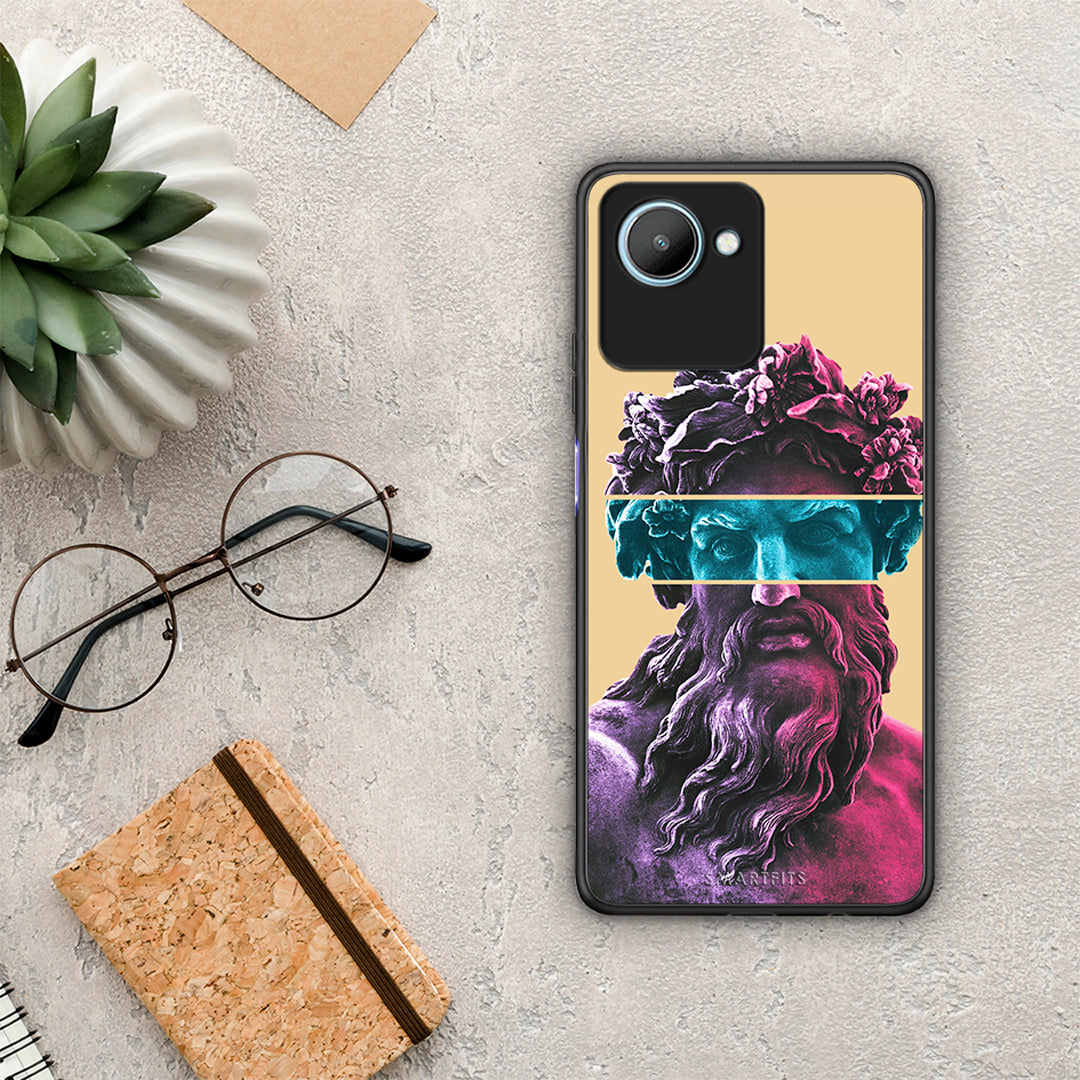 Θήκη Realme C30 Zeus Art από τη Smartfits με σχέδιο στο πίσω μέρος και μαύρο περίβλημα | Realme C30 Zeus Art Case with Colorful Back and Black Bezels