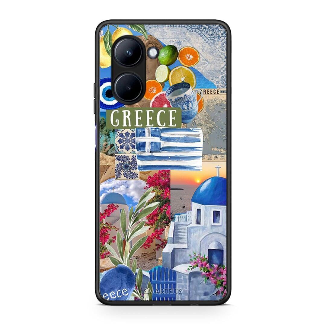 Θήκη Realme C33 All Greek από τη Smartfits με σχέδιο στο πίσω μέρος και μαύρο περίβλημα | Realme C33 All Greek Case with Colorful Back and Black Bezels