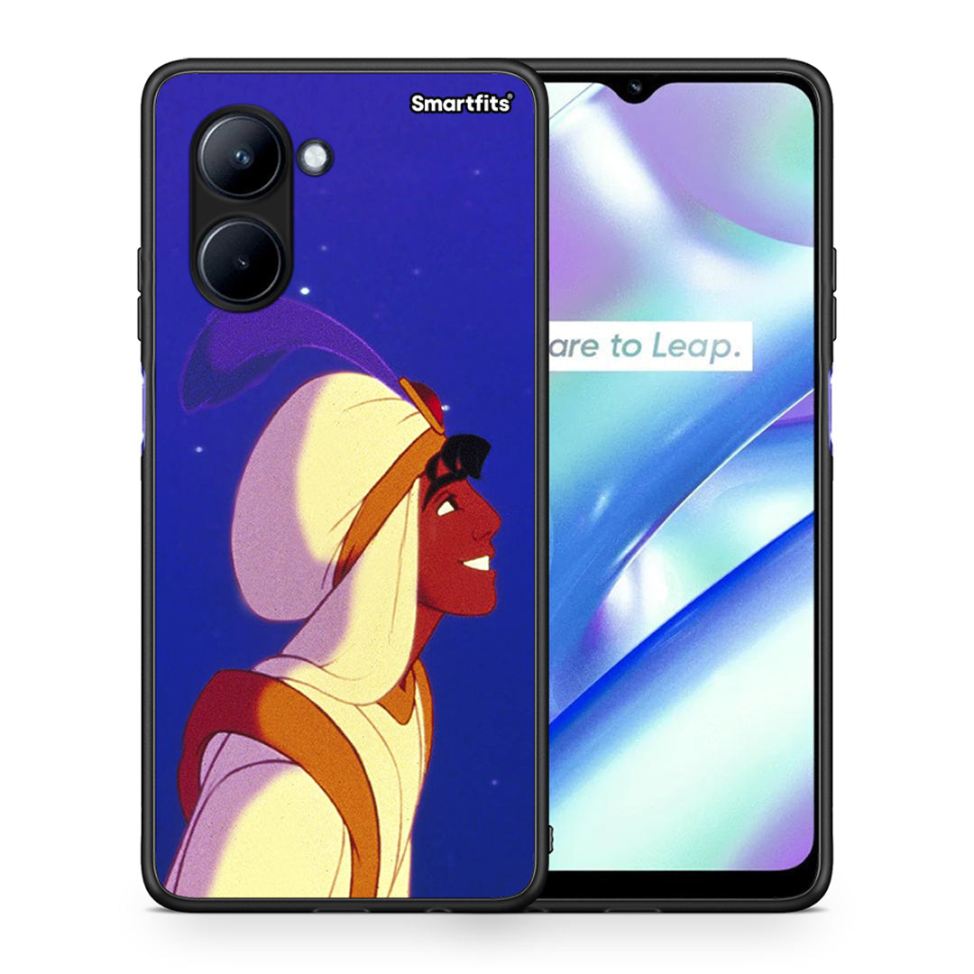 Θήκη Realme C33 Alladin And Jasmine Love 1 από τη Smartfits με σχέδιο στο πίσω μέρος και μαύρο περίβλημα | Realme C33 Alladin And Jasmine Love 1 Case with Colorful Back and Black Bezels