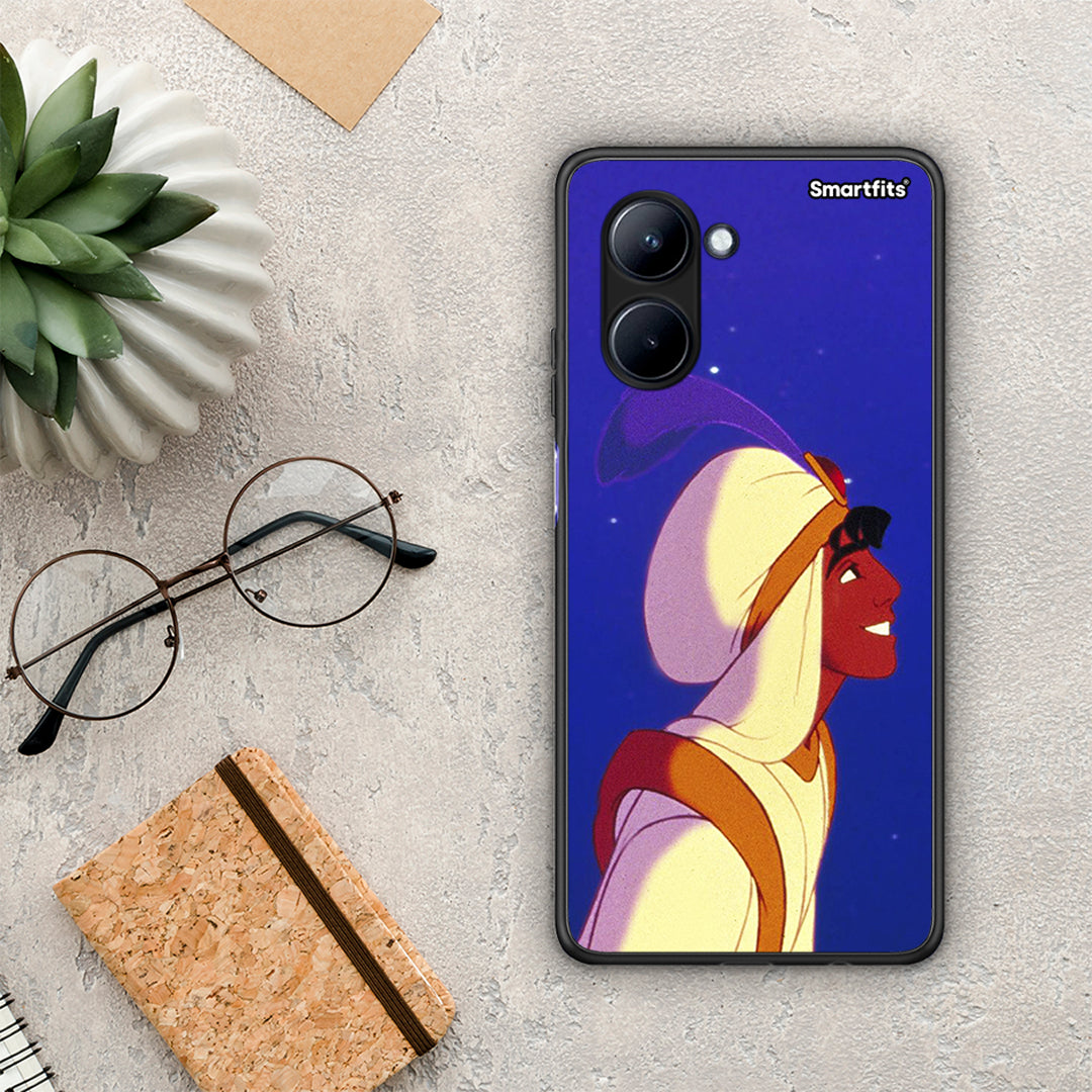 Θήκη Realme C33 Alladin And Jasmine Love 1 από τη Smartfits με σχέδιο στο πίσω μέρος και μαύρο περίβλημα | Realme C33 Alladin And Jasmine Love 1 Case with Colorful Back and Black Bezels