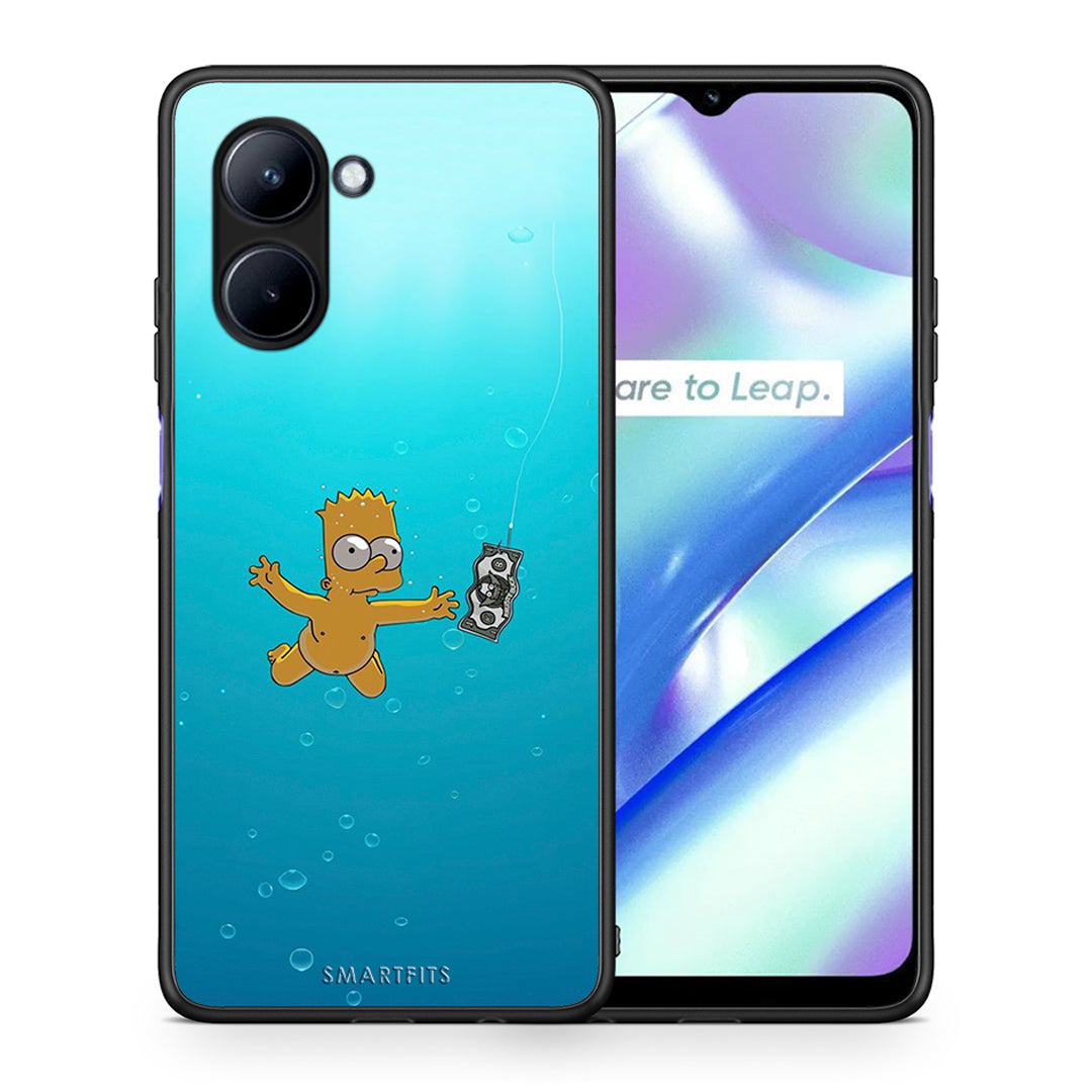 Θήκη Realme C33 Chasing Money από τη Smartfits με σχέδιο στο πίσω μέρος και μαύρο περίβλημα | Realme C33 Chasing Money Case with Colorful Back and Black Bezels