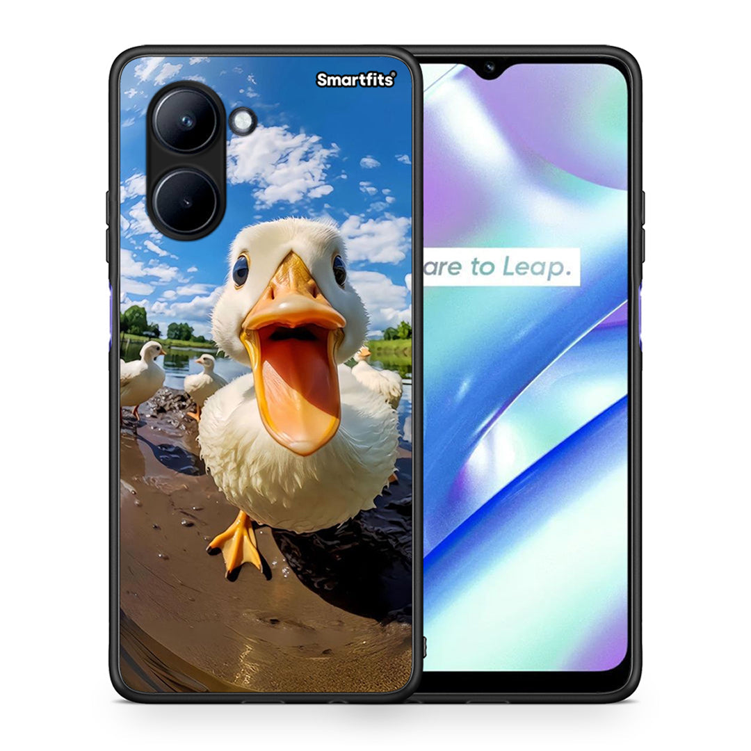 Θήκη Realme C33 Duck Face από τη Smartfits με σχέδιο στο πίσω μέρος και μαύρο περίβλημα | Realme C33 Duck Face Case with Colorful Back and Black Bezels