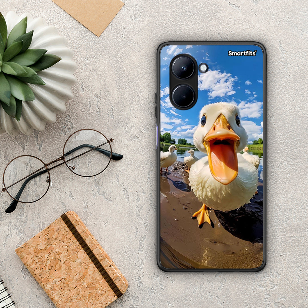 Θήκη Realme C33 Duck Face από τη Smartfits με σχέδιο στο πίσω μέρος και μαύρο περίβλημα | Realme C33 Duck Face Case with Colorful Back and Black Bezels