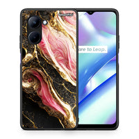 Thumbnail for Θήκη Realme C33 Glamorous Pink Marble από τη Smartfits με σχέδιο στο πίσω μέρος και μαύρο περίβλημα | Realme C33 Glamorous Pink Marble Case with Colorful Back and Black Bezels