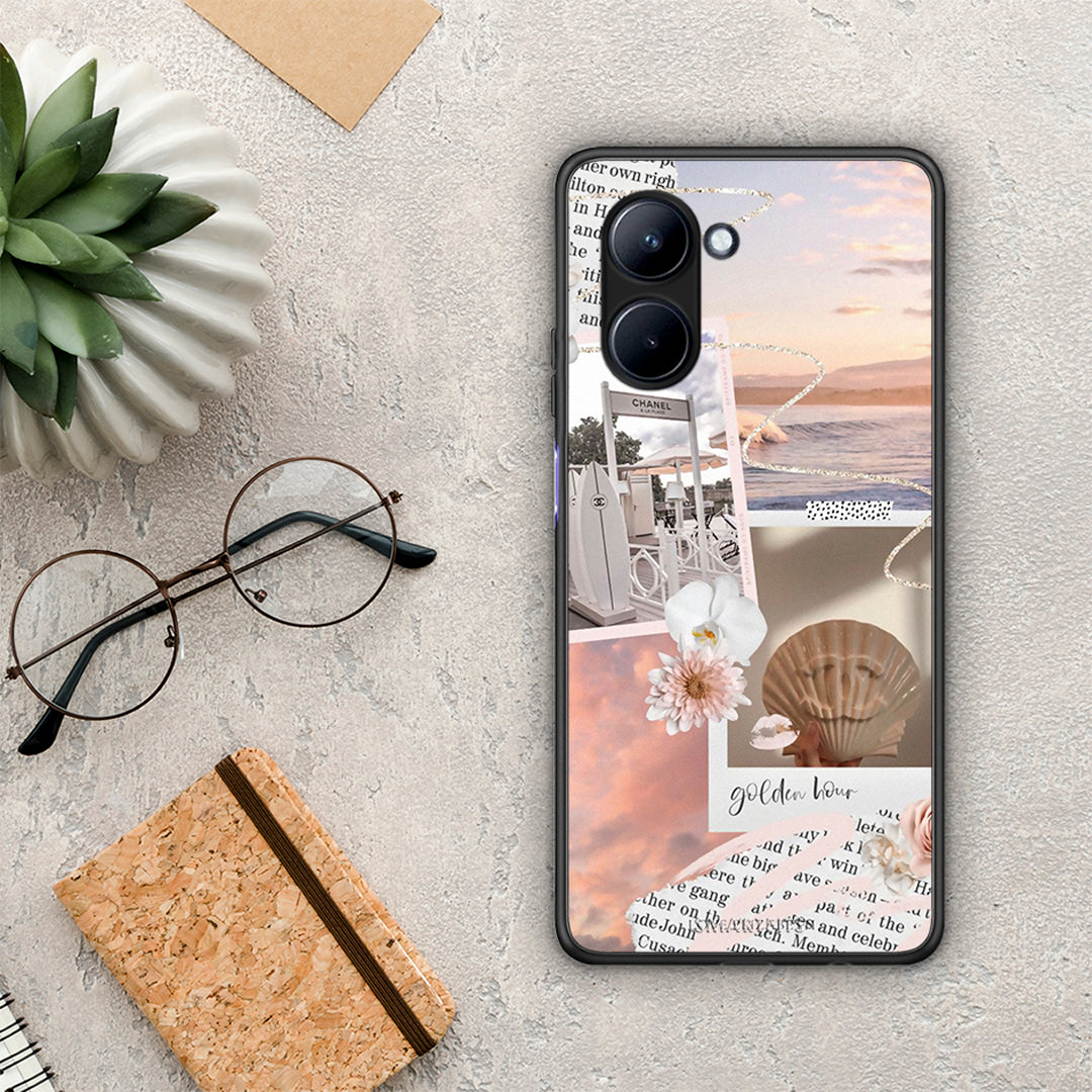 Θήκη Realme C33 Golden Hour από τη Smartfits με σχέδιο στο πίσω μέρος και μαύρο περίβλημα | Realme C33 Golden Hour Case with Colorful Back and Black Bezels