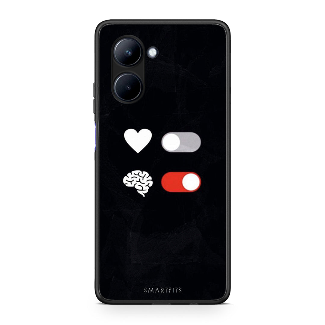 Θήκη Realme C33 Heart Vs Brain από τη Smartfits με σχέδιο στο πίσω μέρος και μαύρο περίβλημα | Realme C33 Heart Vs Brain Case with Colorful Back and Black Bezels