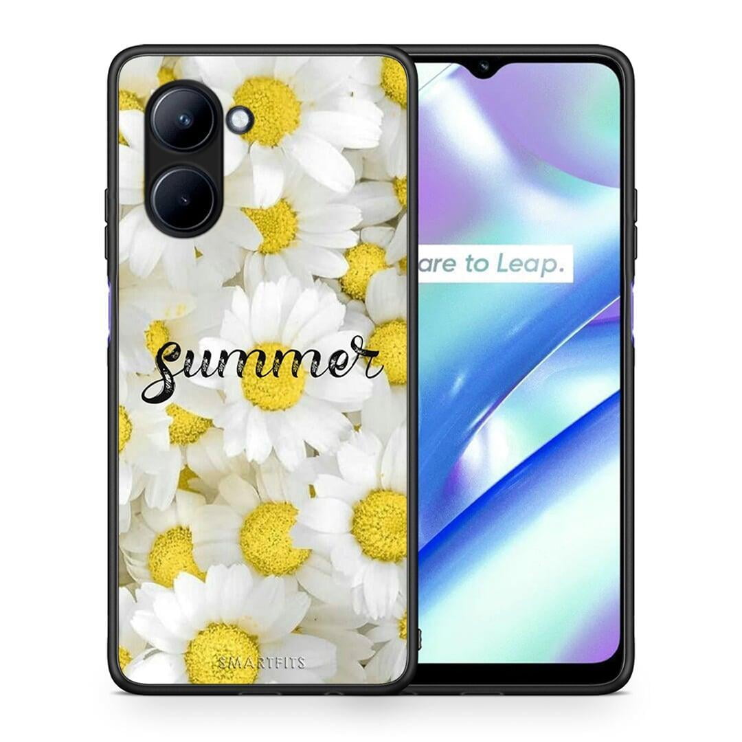 Θήκη Realme C33 Summer Daisies από τη Smartfits με σχέδιο στο πίσω μέρος και μαύρο περίβλημα | Realme C33 Summer Daisies Case with Colorful Back and Black Bezels