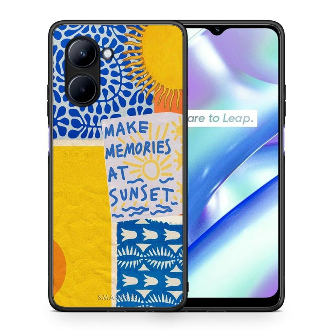 Θήκη Realme C33 Sunset Memories από τη Smartfits με σχέδιο στο πίσω μέρος και μαύρο περίβλημα | Realme C33 Sunset Memories Case with Colorful Back and Black Bezels