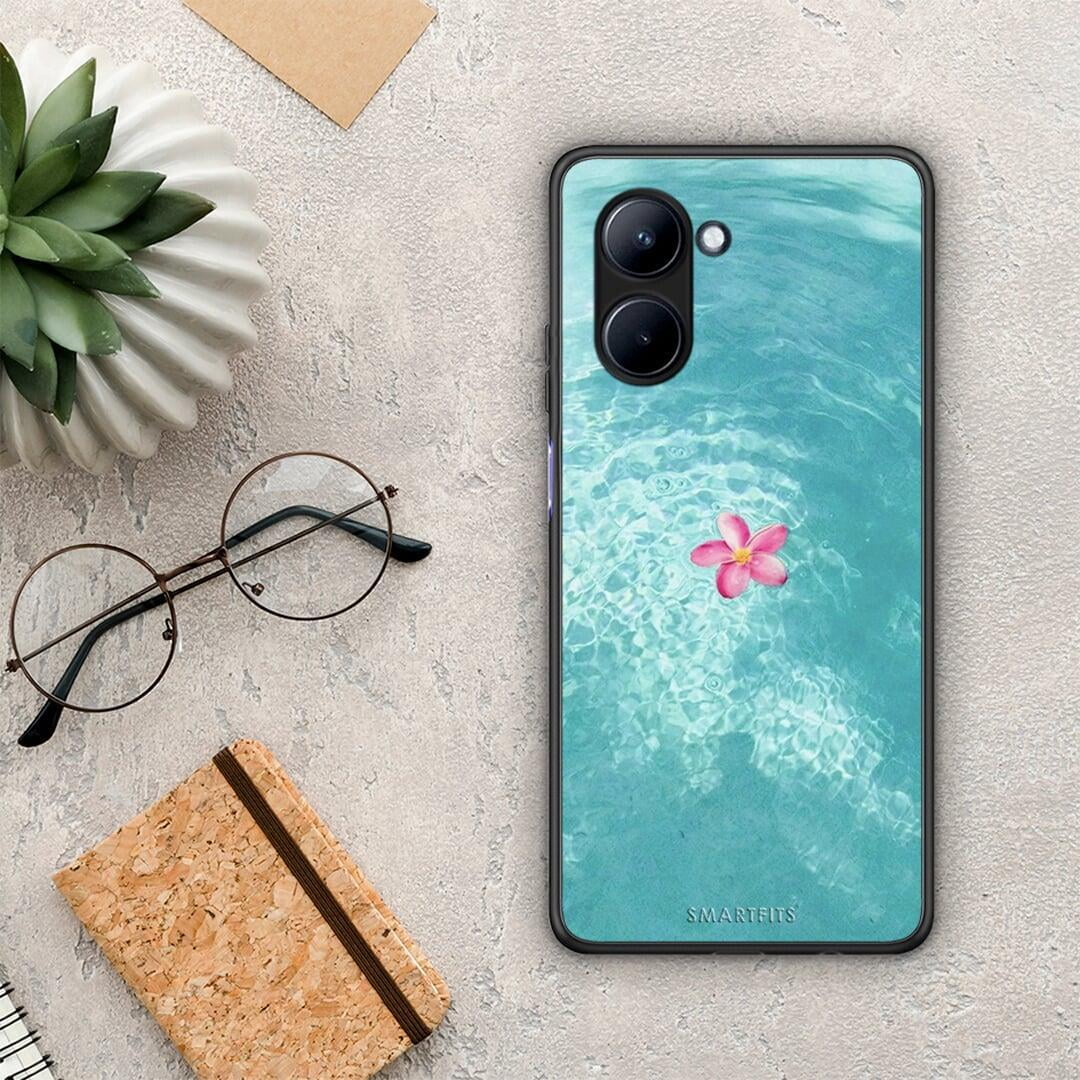 Θήκη Realme C33 Water Flower από τη Smartfits με σχέδιο στο πίσω μέρος και μαύρο περίβλημα | Realme C33 Water Flower Case with Colorful Back and Black Bezels