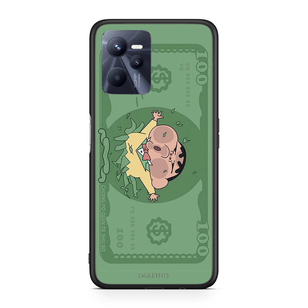 Realme C35 Big Money Θήκη Αγίου Βαλεντίνου από τη Smartfits με σχέδιο στο πίσω μέρος και μαύρο περίβλημα | Smartphone case with colorful back and black bezels by Smartfits