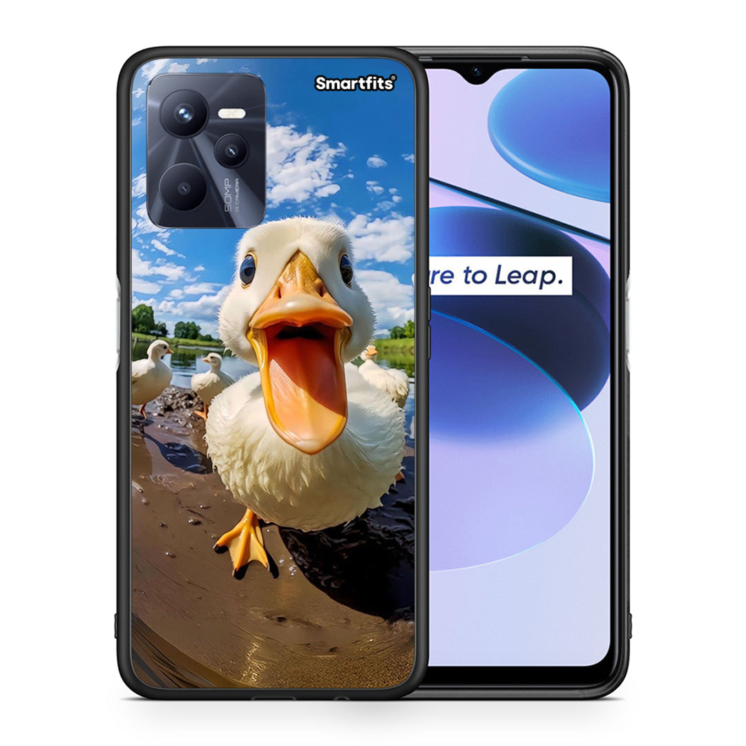 Θήκη Realme C35 Duck Face από τη Smartfits με σχέδιο στο πίσω μέρος και μαύρο περίβλημα | Realme C35 Duck Face case with colorful back and black bezels