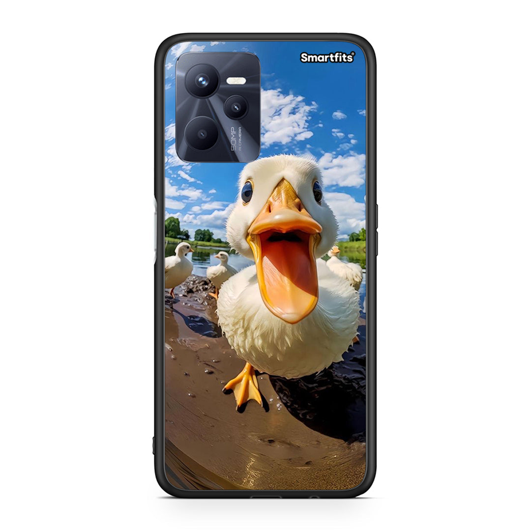 Realme C35 Duck Face θήκη από τη Smartfits με σχέδιο στο πίσω μέρος και μαύρο περίβλημα | Smartphone case with colorful back and black bezels by Smartfits