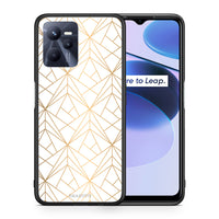 Thumbnail for Θήκη Realme C35 Luxury White Geometric από τη Smartfits με σχέδιο στο πίσω μέρος και μαύρο περίβλημα | Realme C35 Luxury White Geometric case with colorful back and black bezels