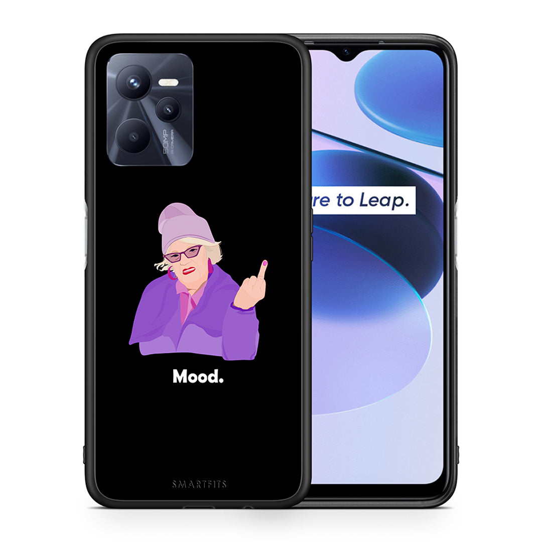 Θήκη Realme C35 Grandma Mood Black από τη Smartfits με σχέδιο στο πίσω μέρος και μαύρο περίβλημα | Realme C35 Grandma Mood Black case with colorful back and black bezels