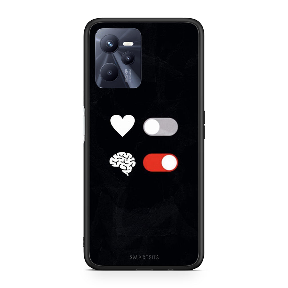 Realme C35 Heart Vs Brain Θήκη Αγίου Βαλεντίνου από τη Smartfits με σχέδιο στο πίσω μέρος και μαύρο περίβλημα | Smartphone case with colorful back and black bezels by Smartfits