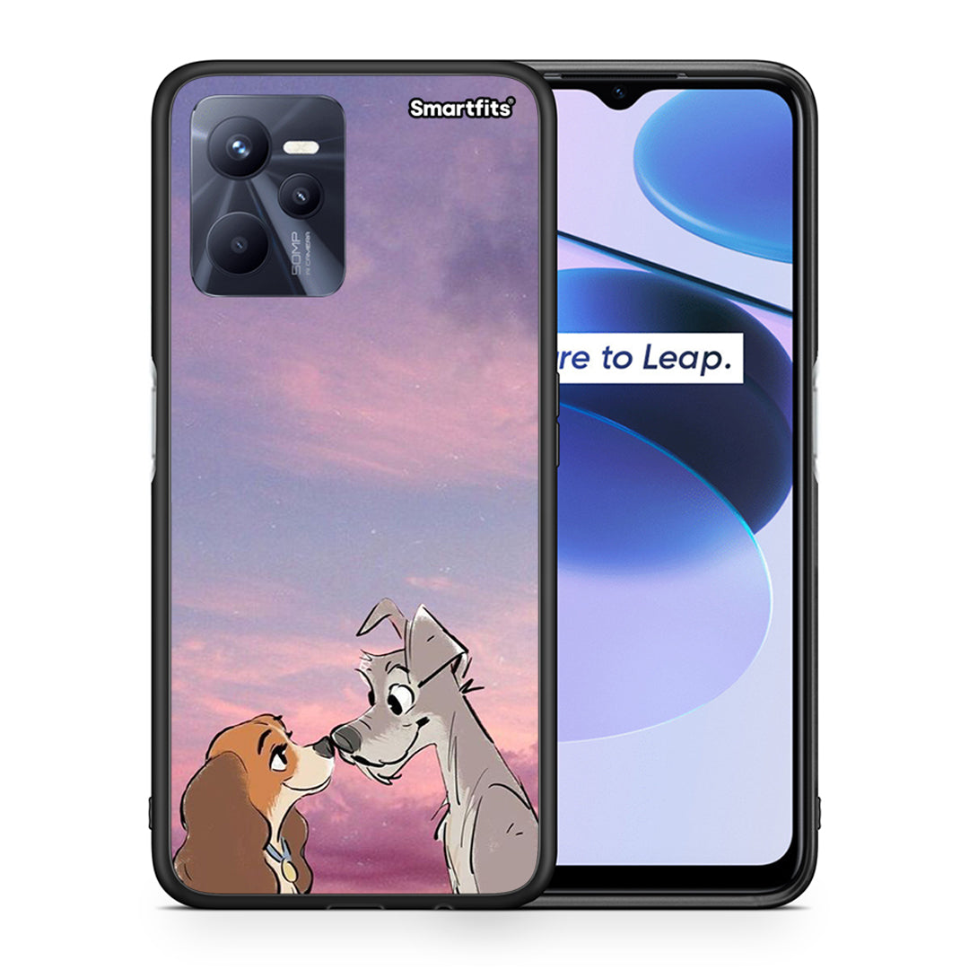 Θήκη Realme C35 Lady And Tramp από τη Smartfits με σχέδιο στο πίσω μέρος και μαύρο περίβλημα | Realme C35 Lady And Tramp case with colorful back and black bezels