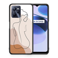 Thumbnail for Θήκη Realme C35 LineArt Woman από τη Smartfits με σχέδιο στο πίσω μέρος και μαύρο περίβλημα | Realme C35 LineArt Woman case with colorful back and black bezels