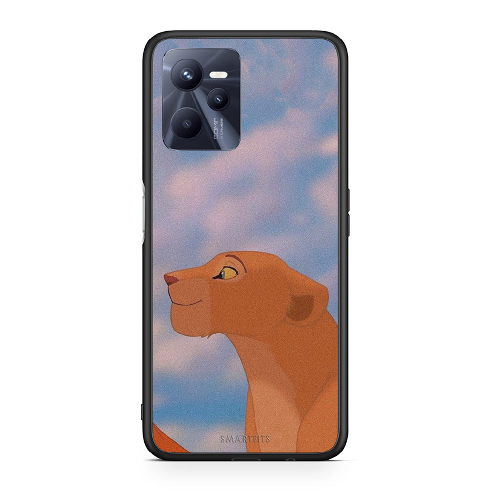 Realme C35 Lion Love 2 Θήκη Αγίου Βαλεντίνου από τη Smartfits με σχέδιο στο πίσω μέρος και μαύρο περίβλημα | Smartphone case with colorful back and black bezels by Smartfits