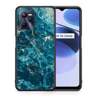 Thumbnail for Θήκη Realme C35 Marble Blue από τη Smartfits με σχέδιο στο πίσω μέρος και μαύρο περίβλημα | Realme C35 Marble Blue case with colorful back and black bezels