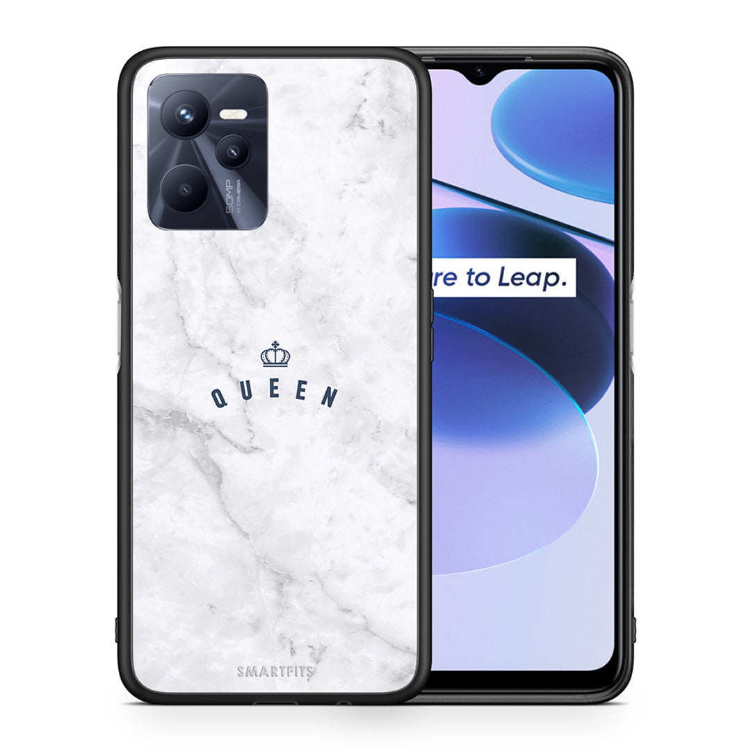 Θήκη Realme C35 Queen Marble από τη Smartfits με σχέδιο στο πίσω μέρος και μαύρο περίβλημα | Realme C35 Queen Marble case with colorful back and black bezels