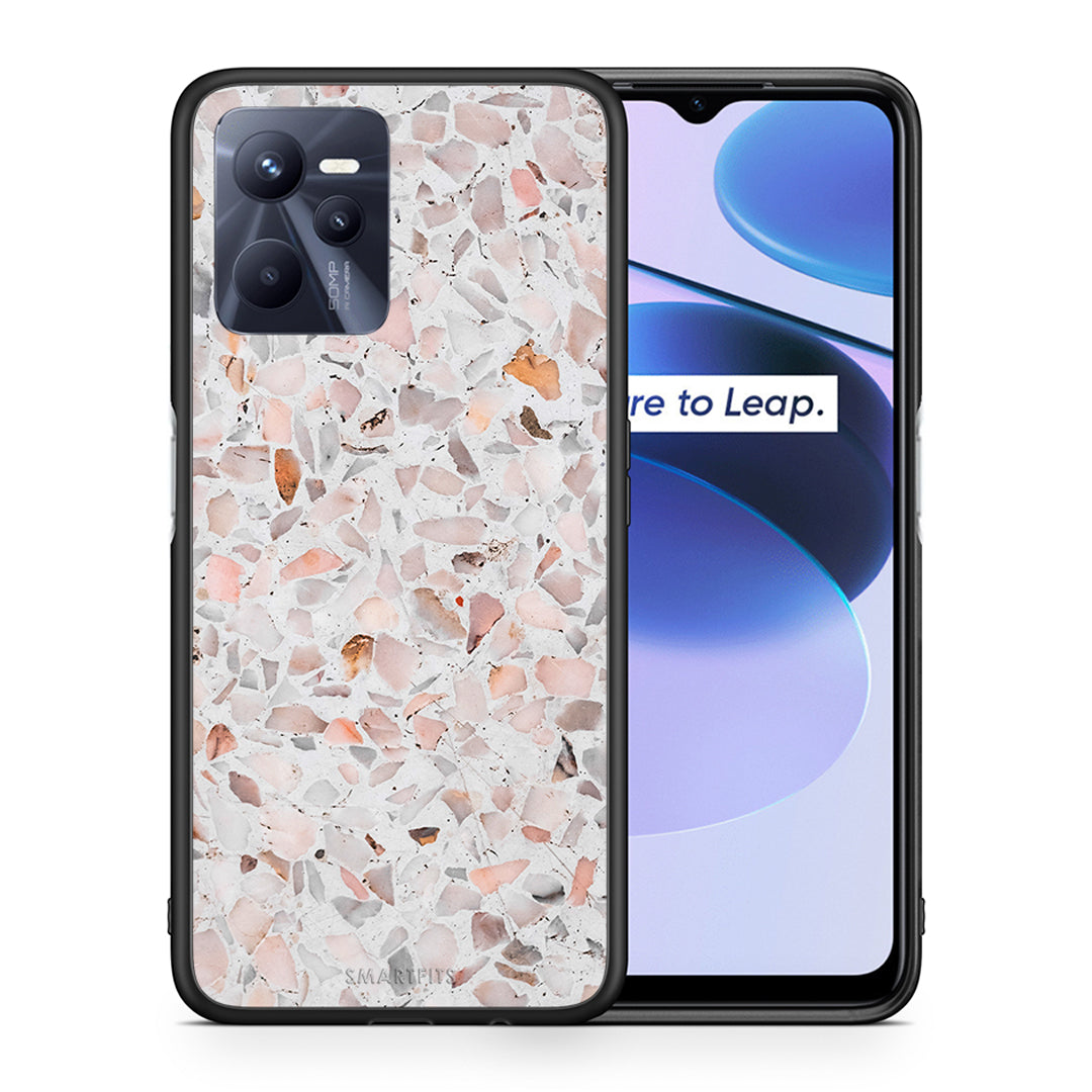 Θήκη Realme C35 Marble Terrazzo από τη Smartfits με σχέδιο στο πίσω μέρος και μαύρο περίβλημα | Realme C35 Marble Terrazzo case with colorful back and black bezels