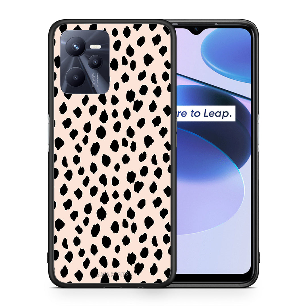 Θήκη Realme C35 New Polka Dots από τη Smartfits με σχέδιο στο πίσω μέρος και μαύρο περίβλημα | Realme C35 New Polka Dots case with colorful back and black bezels