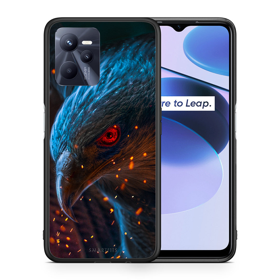 Θήκη Realme C35 Eagle PopArt από τη Smartfits με σχέδιο στο πίσω μέρος και μαύρο περίβλημα | Realme C35 Eagle PopArt case with colorful back and black bezels