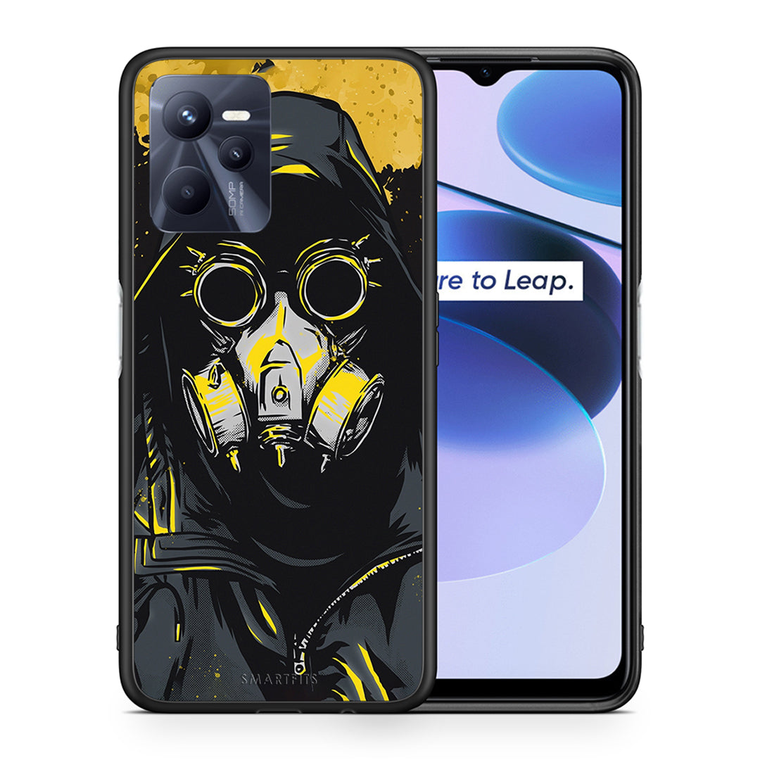 Θήκη Realme C35 Mask PopArt από τη Smartfits με σχέδιο στο πίσω μέρος και μαύρο περίβλημα | Realme C35 Mask PopArt case with colorful back and black bezels