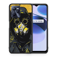 Thumbnail for Θήκη Realme C35 Mask PopArt από τη Smartfits με σχέδιο στο πίσω μέρος και μαύρο περίβλημα | Realme C35 Mask PopArt case with colorful back and black bezels