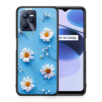 Thumbnail for Θήκη Realme C35 Real Daisies από τη Smartfits με σχέδιο στο πίσω μέρος και μαύρο περίβλημα | Realme C35 Real Daisies case with colorful back and black bezels