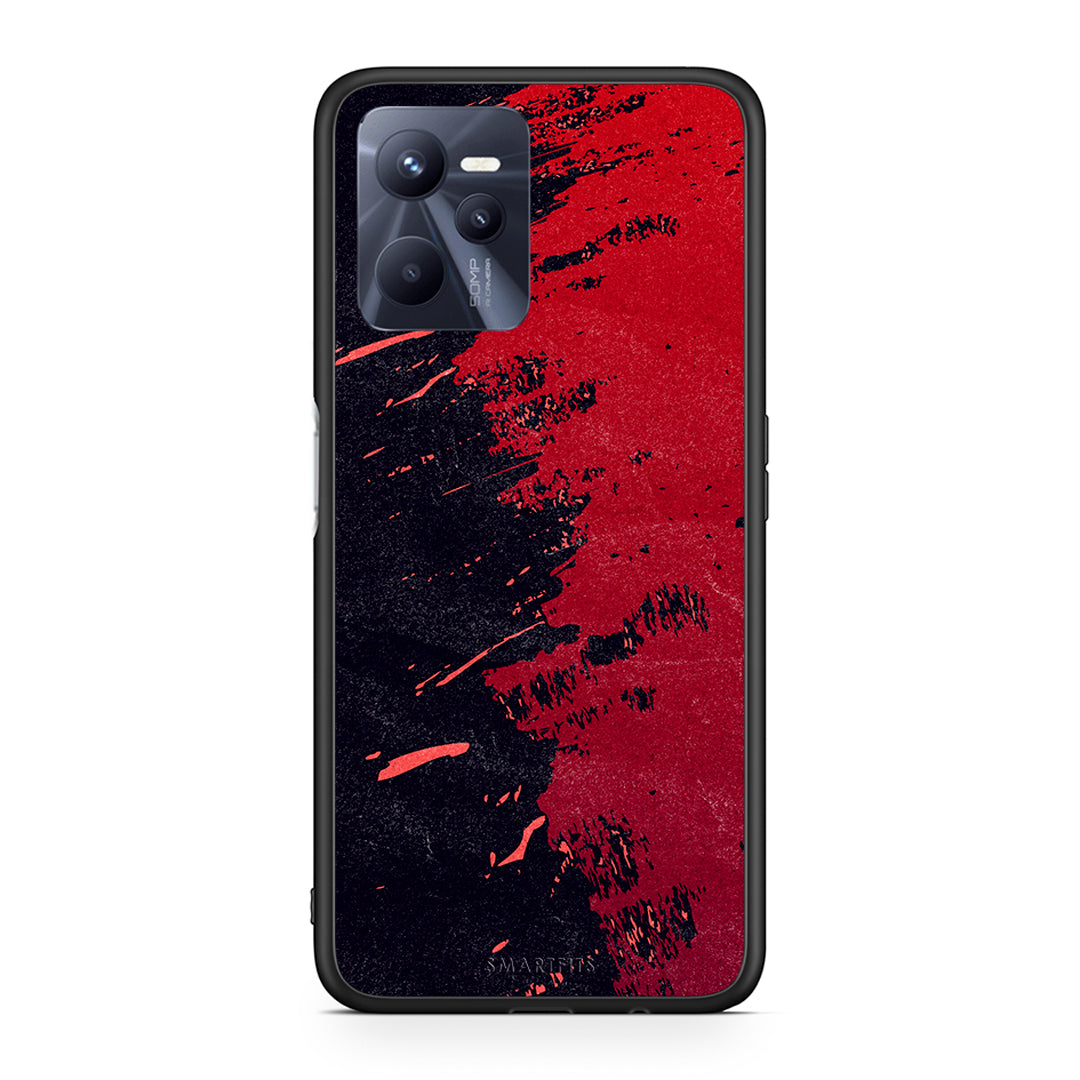 Realme C35 Red Paint Θήκη Αγίου Βαλεντίνου από τη Smartfits με σχέδιο στο πίσω μέρος και μαύρο περίβλημα | Smartphone case with colorful back and black bezels by Smartfits