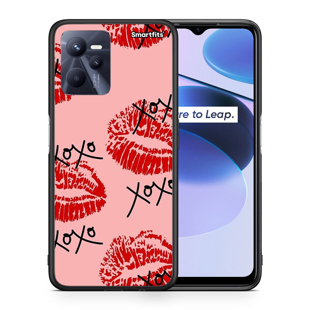 Θήκη Realme C35 XOXO Lips από τη Smartfits με σχέδιο στο πίσω μέρος και μαύρο περίβλημα | Realme C35 XOXO Lips case with colorful back and black bezels