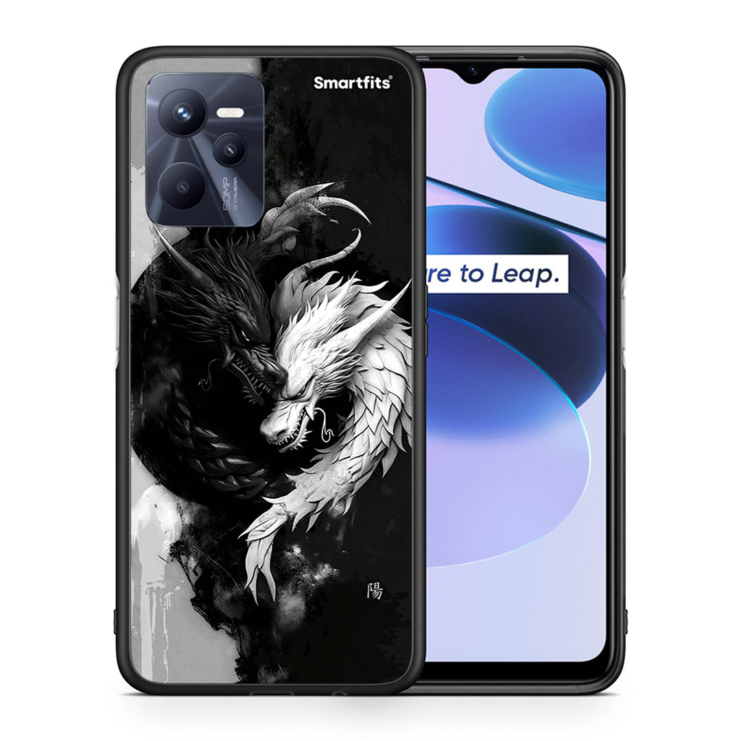 Θήκη Realme C35 Yin Yang από τη Smartfits με σχέδιο στο πίσω μέρος και μαύρο περίβλημα | Realme C35 Yin Yang case with colorful back and black bezels