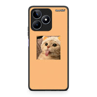 Thumbnail for Realme C53 Cat Tongue θήκη από τη Smartfits με σχέδιο στο πίσω μέρος και μαύρο περίβλημα | Smartphone case with colorful back and black bezels by Smartfits
