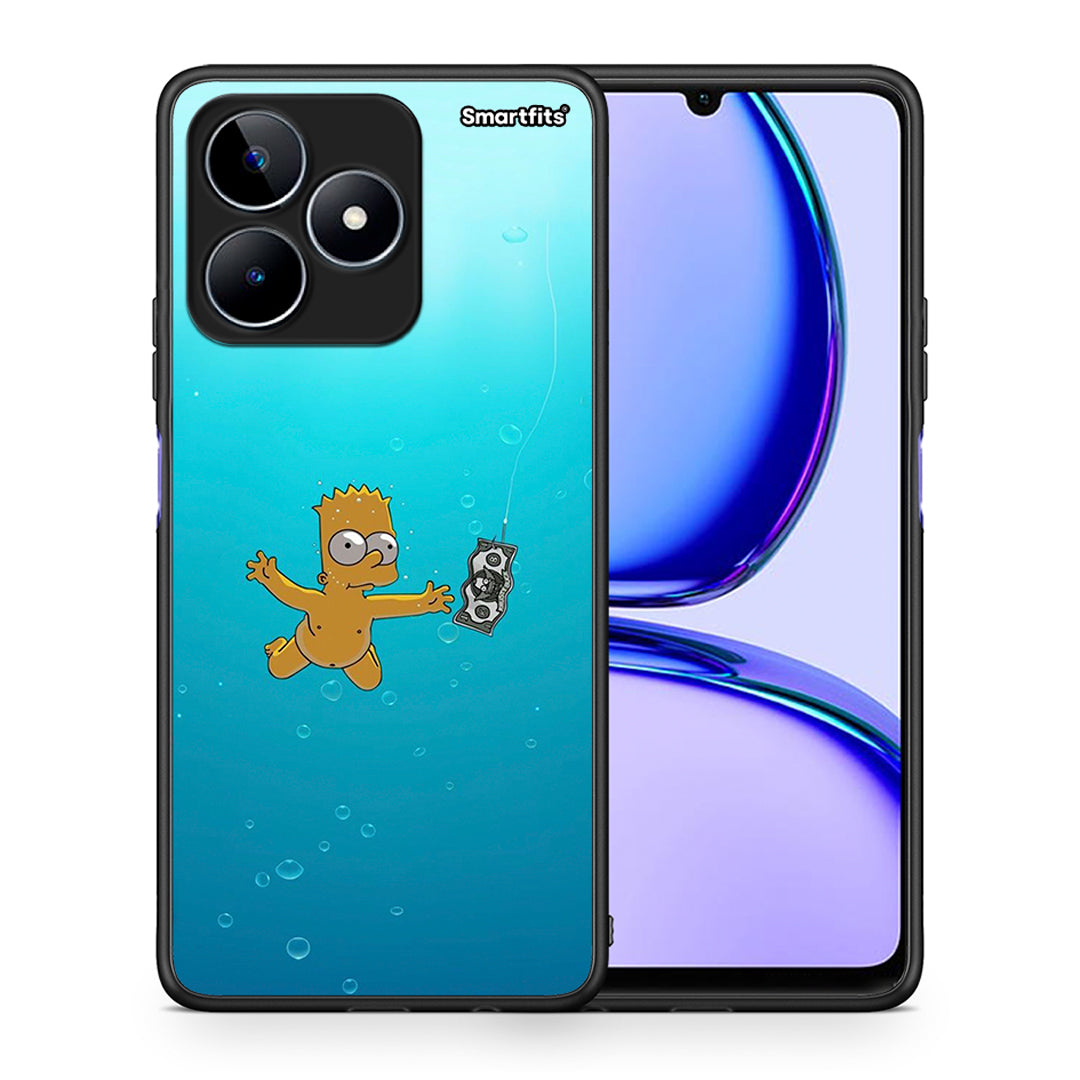 Θήκη Realme C53 Chasing Money από τη Smartfits με σχέδιο στο πίσω μέρος και μαύρο περίβλημα | Realme C53 Chasing Money case with colorful back and black bezels