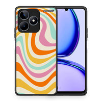 Thumbnail for Θήκη Realme C53 Colourful Waves από τη Smartfits με σχέδιο στο πίσω μέρος και μαύρο περίβλημα | Realme C53 Colourful Waves case with colorful back and black bezels