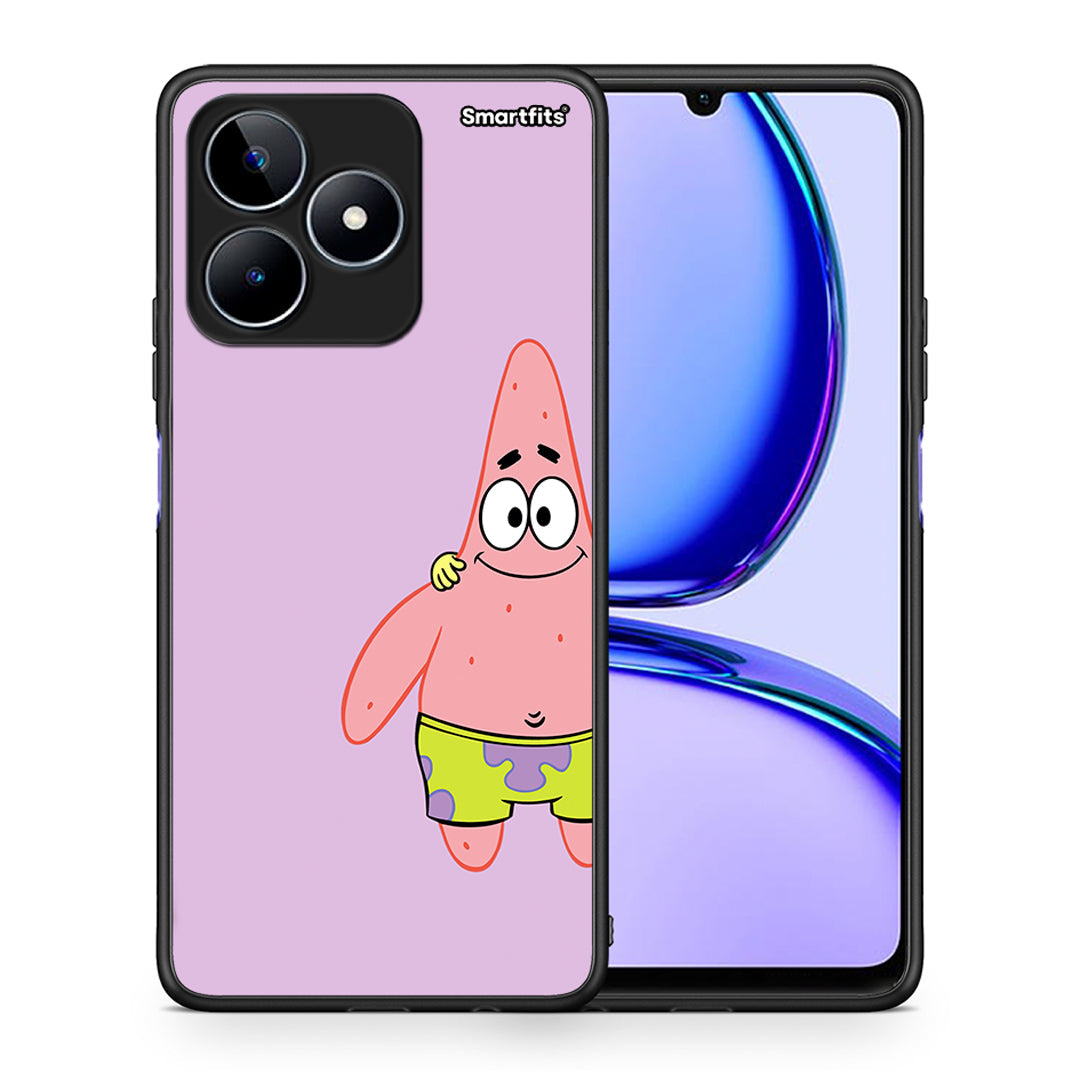 Θήκη Realme C53 Friends Patrick από τη Smartfits με σχέδιο στο πίσω μέρος και μαύρο περίβλημα | Realme C53 Friends Patrick case with colorful back and black bezels