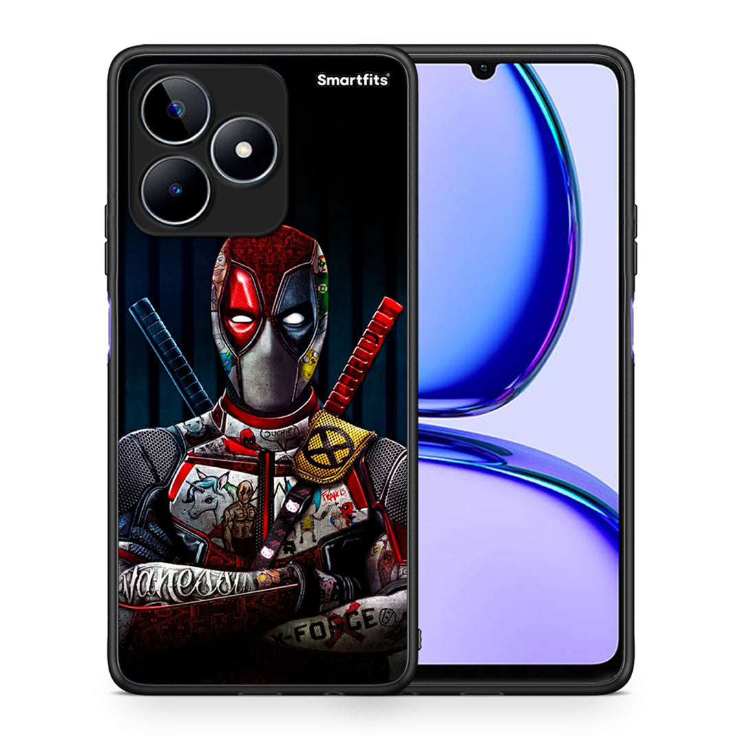 Θήκη Realme C53 Funny Guy από τη Smartfits με σχέδιο στο πίσω μέρος και μαύρο περίβλημα | Realme C53 Funny Guy case with colorful back and black bezels