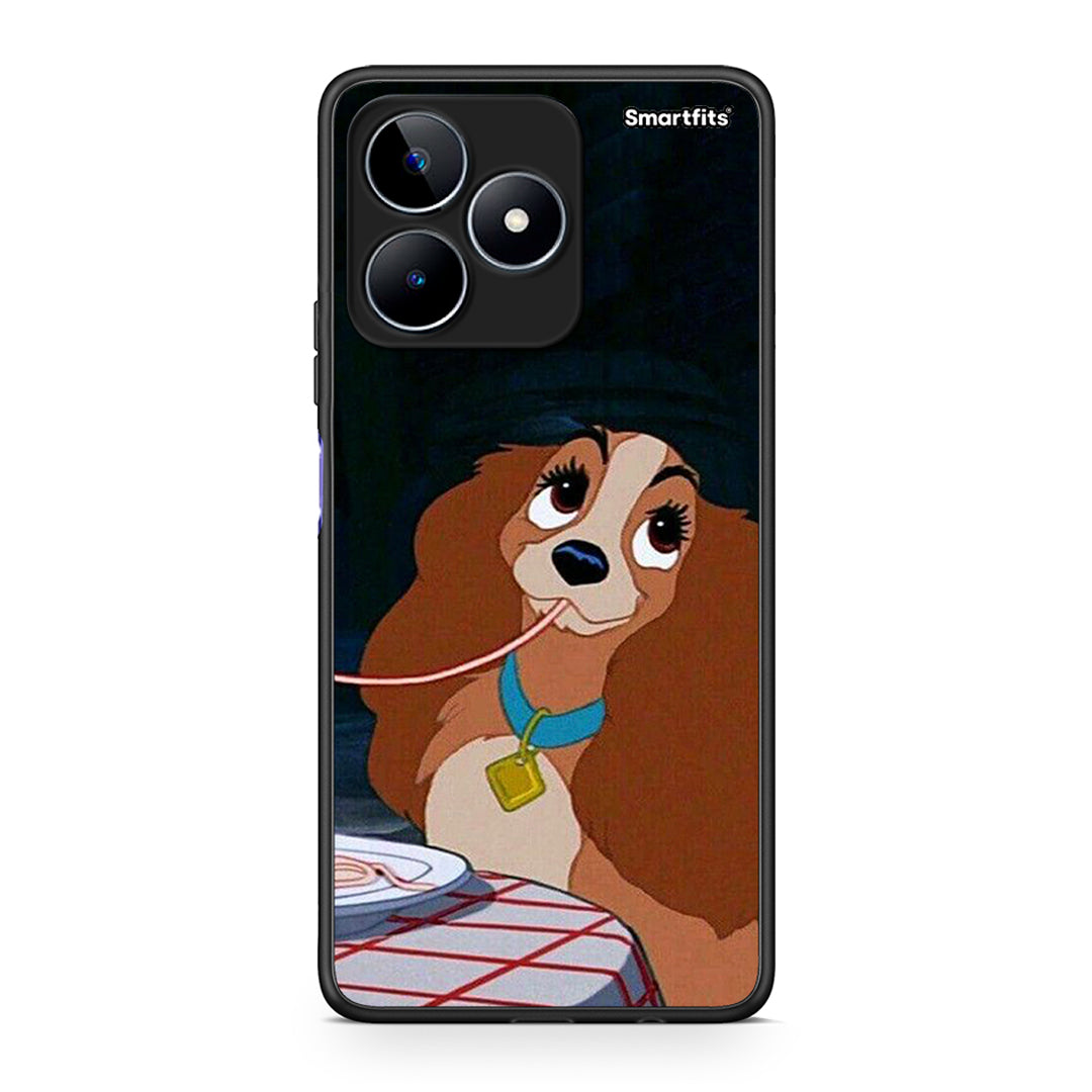 Realme C53 Lady And Tramp 2 Θήκη Αγίου Βαλεντίνου από τη Smartfits με σχέδιο στο πίσω μέρος και μαύρο περίβλημα | Smartphone case with colorful back and black bezels by Smartfits