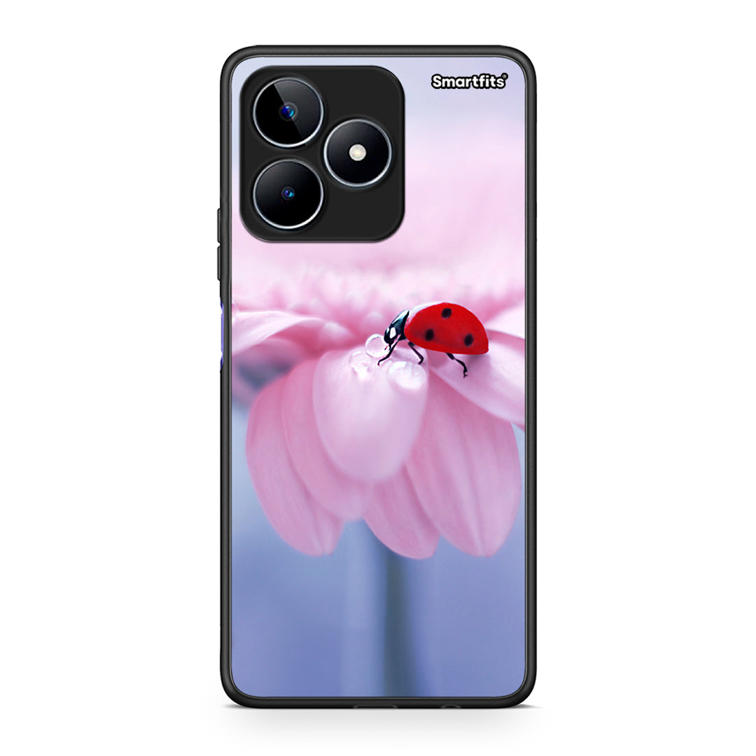 Realme C53 Ladybug Flower θήκη από τη Smartfits με σχέδιο στο πίσω μέρος και μαύρο περίβλημα | Smartphone case with colorful back and black bezels by Smartfits